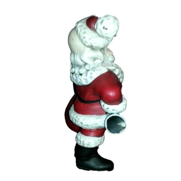VINTAGE SANTA CLAUS WITH BAG CERAMIC HAND PAINTED DECOR - Picture 4 of 4